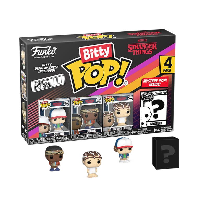 Stranger Things Bitty POP! Vinyl Figure 4-Pack Dustin 2,5 cm - Funko Mini Figures, Pop! Figures