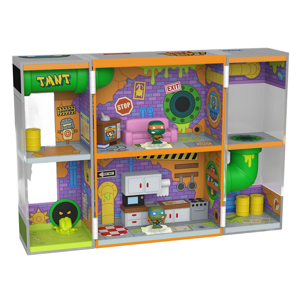 Teenage Mutant Ninja Turtles Bitty POP! Bitty Box Display with 2 Vinyl Figures Sewer Lair - Funko Playsets, Pop! Figures