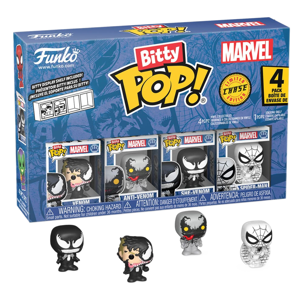 Spider-Man Bitty POP! Vinyl Figure 4-Pack Series 3 2 cm - Funko Mini Figures, Pop! Figures