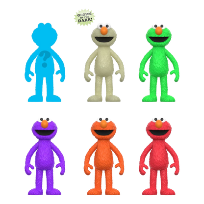 Sesame Street ReAction Action Figures 10 cmWave 04 Elmo Blind Box Display Box Qty 12 - Super7 Action Figures, Blind Boxes