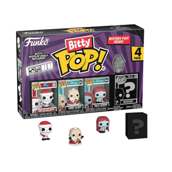 Nightmare Before Christmas Bitty POP! Vinyl Figure 4-Pack Santa Jack 2,5 cm - Funko Mini Figures, Pop! Figures