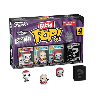 Nightmare Before Christmas Bitty POP! Vinyl Figure 4-Pack Santa Jack 2,5 cm - Funko Mini Figures, Pop! Figures