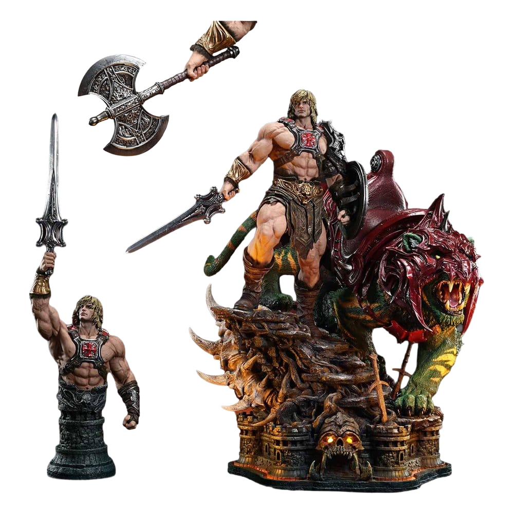Masters of the Universe Real Elite Masterline Series Statue 1/4 He-Man & Battle Cat Ultimate Bonus Version 86 cm - Prime 1 Studio Statues & Busts