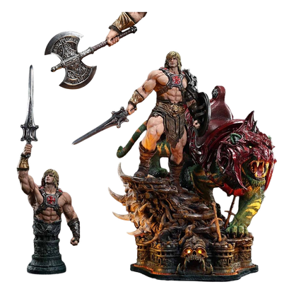 Masters of the Universe Real Elite Masterline Series Statue 1/4 He-Man & Battle Cat Ultimate Bonus Version 86 cm - Prime 1 Studio Statues & Busts