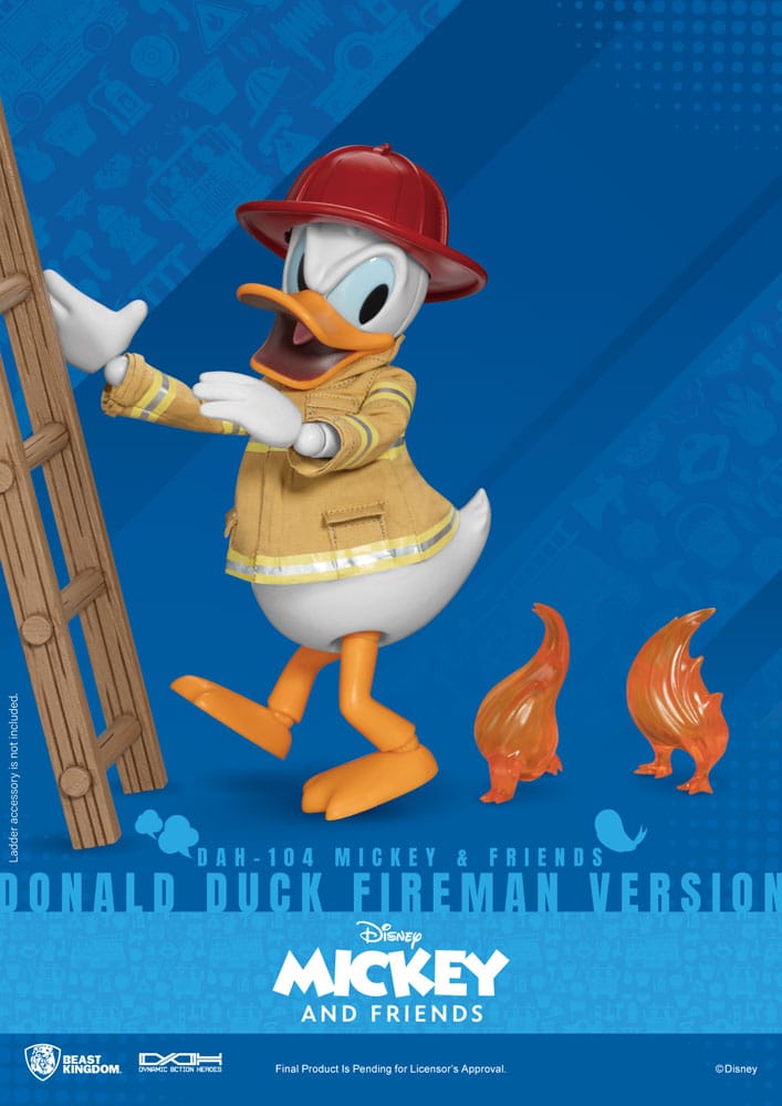 Mickey & Friends Dynamic 8ction Heroes Action Figure 1/9 Donald Duck Fireman Ver. 24 cm - Beast Kingdom Toys Action Figures