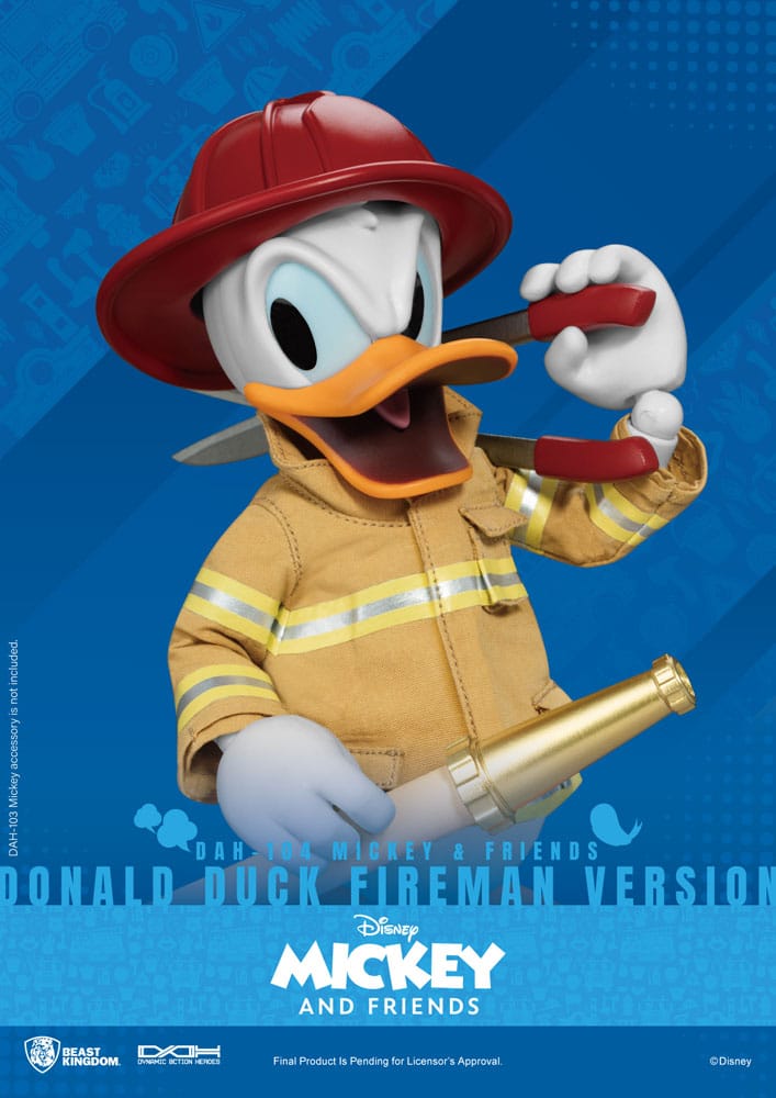 Mickey & Friends Dynamic 8ction Heroes Action Figure 1/9 Donald Duck Fireman Ver. 24 cm - Beast Kingdom Toys Action Figures