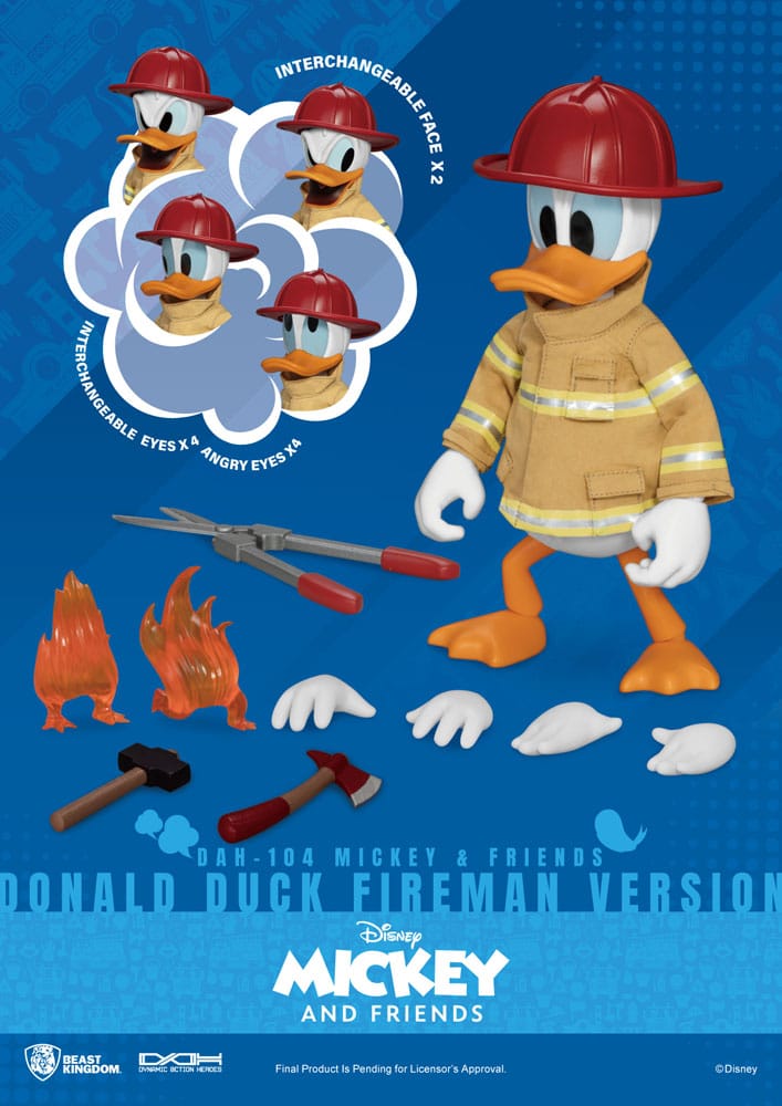 Mickey & Friends Dynamic 8ction Heroes Action Figure 1/9 Donald Duck Fireman Ver. 24 cm - Beast Kingdom Toys Action Figures