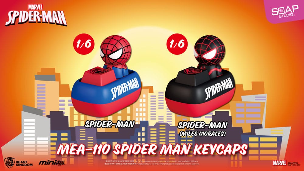Spider Man Mini Egg Attack Blind Box Figures keycaps 5 cm Assortment Box Qty 6 - Beast Kingdom Toys Mini-figures, Blind Boxes
