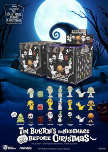 Nightmare Before Christmas Mini Egg Attack Mini Figures Blind Box Assortment Box Qty 24 (Glow in the Dark) - Beast Kingdom Toys Mini Figures, Blind Boxes