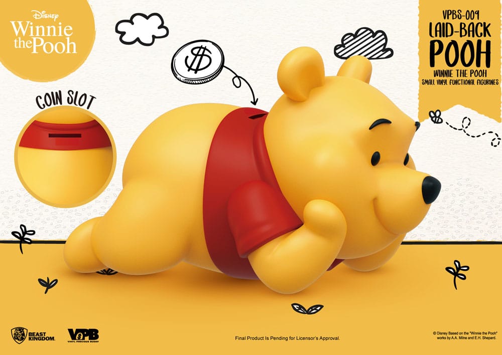 Winnie The Pooh Small Vinyl Bank laid-back Winnie 17 cm - Beast Kingdom Toys Banks