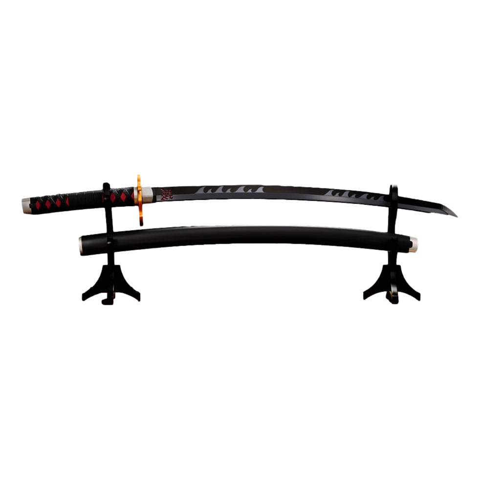 Demon Slayer: Kimetsu no Yaiba Proplica Replica 1/1 Nichirin Sword (Tanjiro Kamado) Kyojuro Rengoku´s Sword Gueard Ver. 88 cm - Bandai Tamashii Nations Replicas