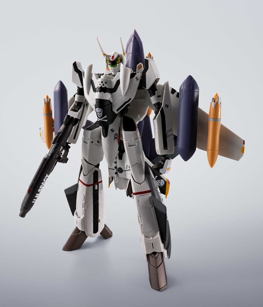 Macross 7 Hi-Metal R Action Figure VF-0S Phoenix (Roy Focker Use) & QF-2200D-B Ghost Set 14 cm - Bandai Tamashii Nations Action figures