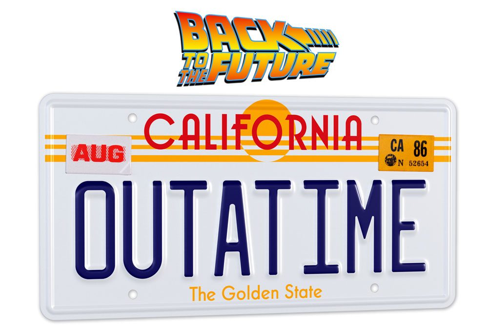 Back To The Future Replica 1/1 ´Outatime´ DeLorean License Plate - Doctor Collector Replicas