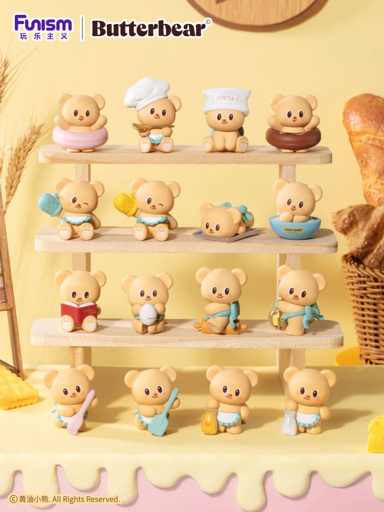 Butterbear Baked with Love Series Mini Figures 3-Pack Chubby Face Display Box Qty 6