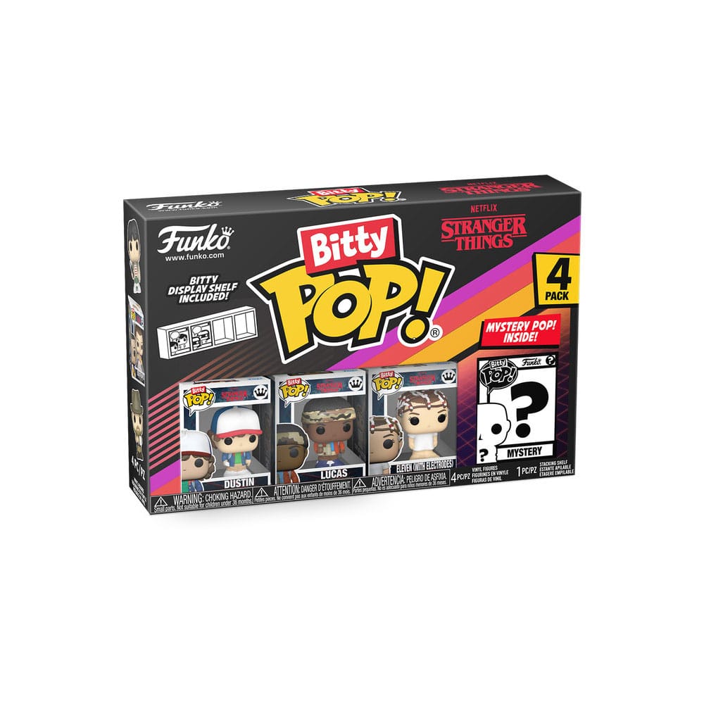 Stranger Things Bitty POP! Vinyl Figure 4-Pack Dustin 2,5 cm - Funko Mini Figures, Pop! Figures