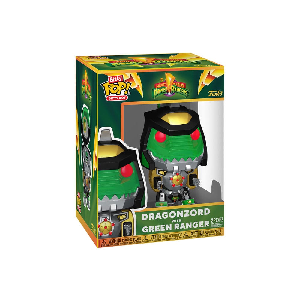 Hasbro Bitty POP! Bots Figure PR- Dragon Zord w/GR Ranger 11,7 cm - Funko Mini Figures, Pop! Figures