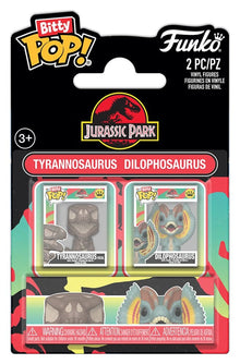 Jurassic Park Bitty POP! Vinyl Figure 2-Pack Tyrannosaurus Fossil & Dilophosaurus 2 cm - Funko Mini Figures, POP! Figures