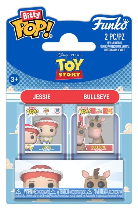 Toy Story Bitty POP! Vinyl Figures 2-Pack Jessie & Bullseye 2 cm - Funko Mini Figures, Pop! Figures