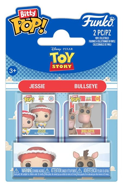 Toy Story Bitty POP! Vinyl Figures 2-Pack Jessie & Bullseye 2 cm - Funko Mini Figures, Pop! Figures