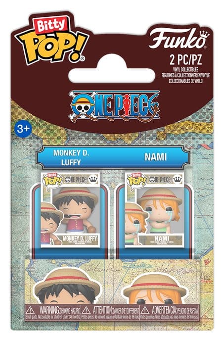 One Piece Bitty POP! Vinyl Figures 2-Pack Monkey D. Luffy & Nami 2 cm - Funko Mini Figures, Pop! Figures