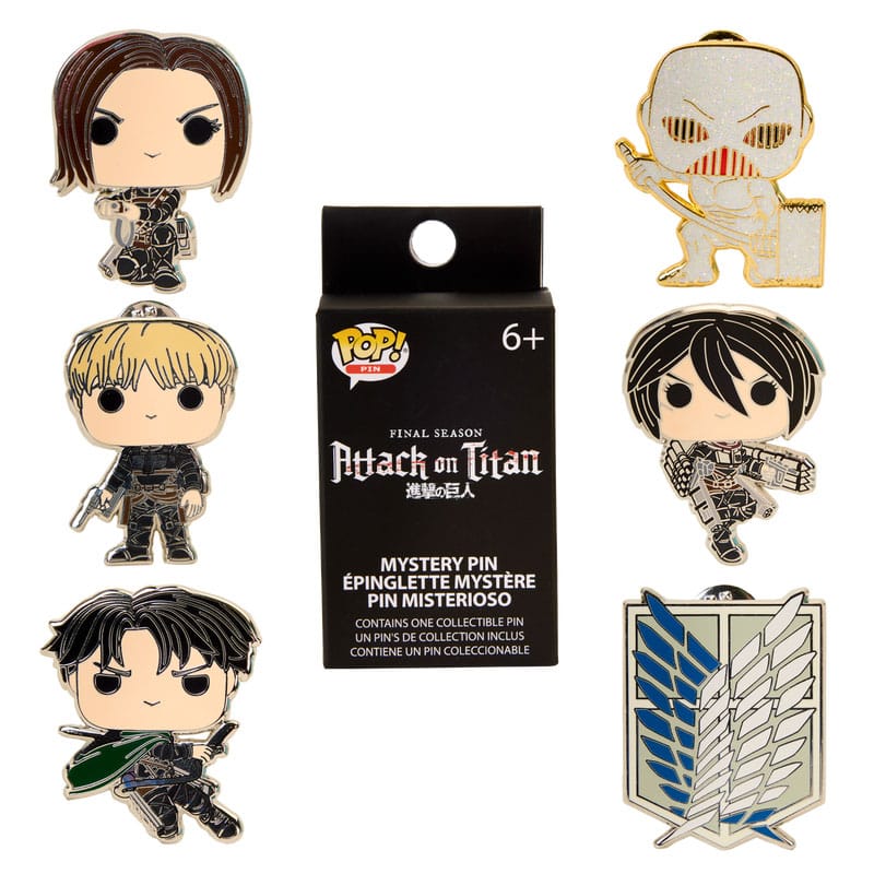 Attack on Titan Loungefly Enamel Pins Blind S4 Character Display Box Qty 12