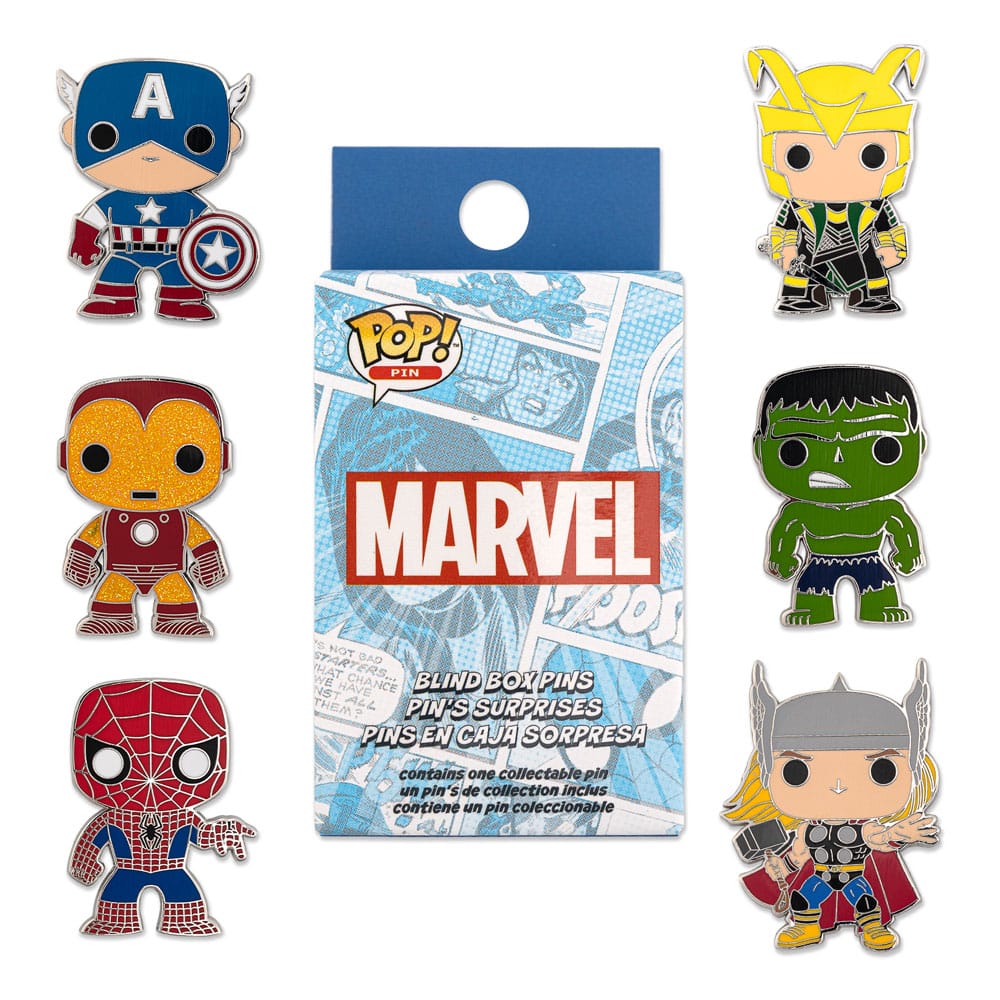 Marvel Loungefly POP! Enamel Pins Group 3 cm Assortment Box Qty 12