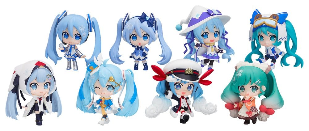 Character Vocal Series 01: Hatsune Miku Mini Figures Snow Miku All Stars Collection Vol. 1 8 cm Blind Box Assortment Box Qty 8 - Good Smile Company Mini Figures, Blind Boxes