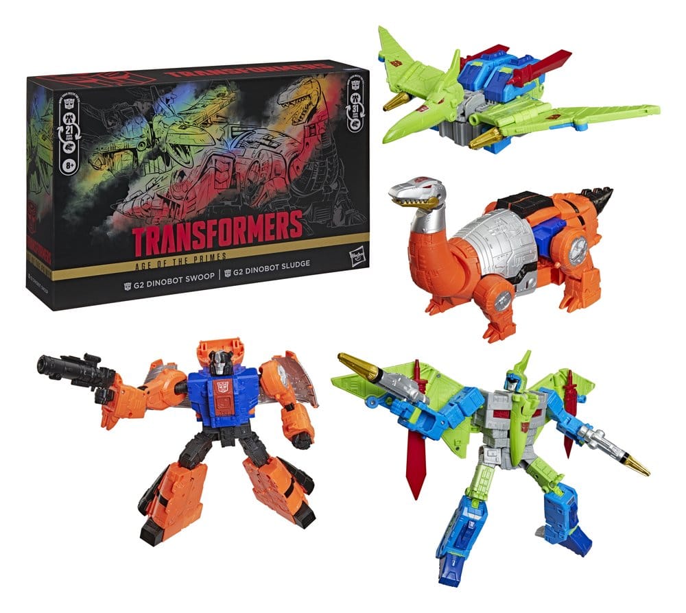 Transformers Age of the Primes Leader Class Action Figure 2-Pack G2 G2 Dinobot Swoop & G2 Dinobot Sludge 19 cm - Hasbro Action Figures