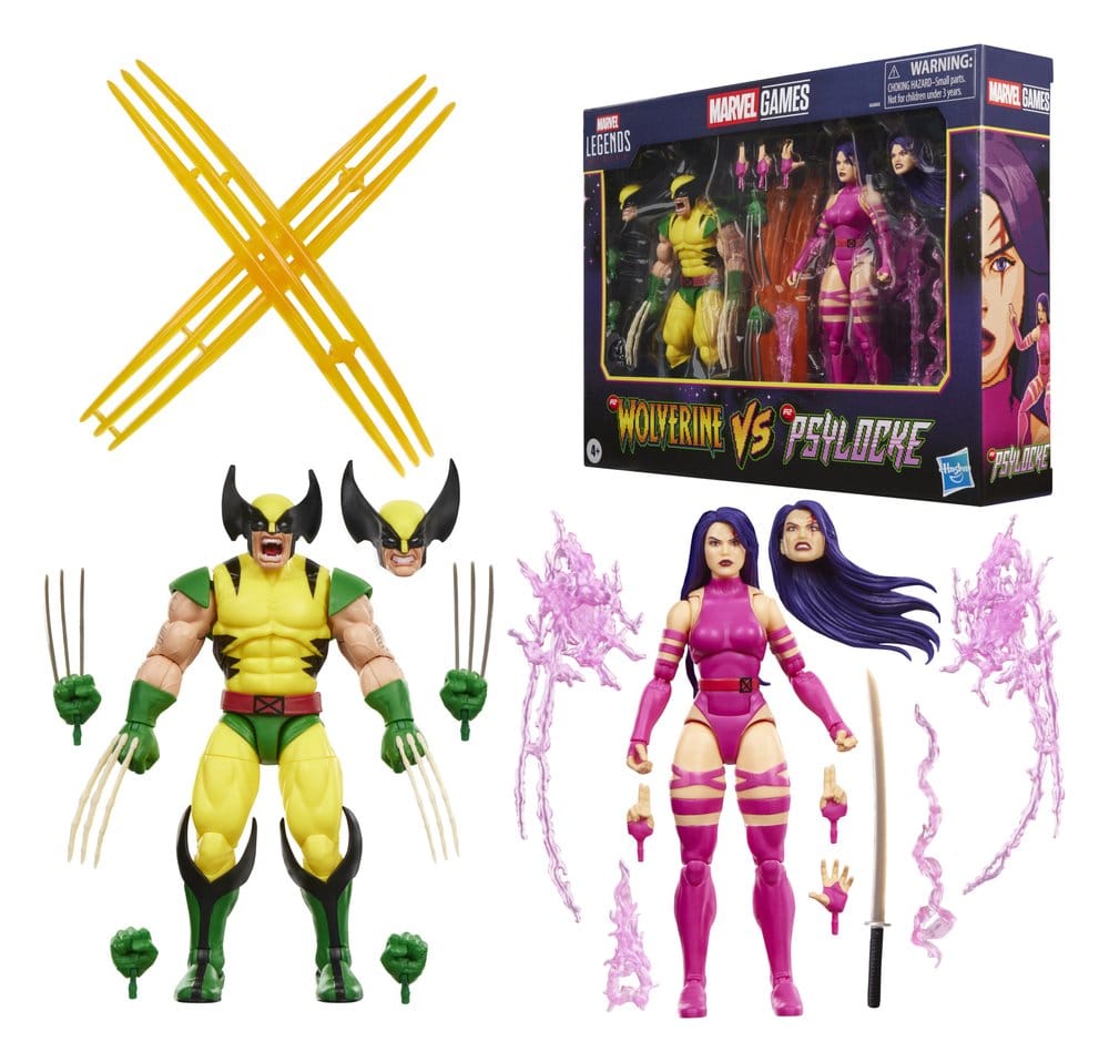 Marvel Games Marvel Legends Action Figure 2-Pack Wolverine & Psylocke - Hasbro Action Figures