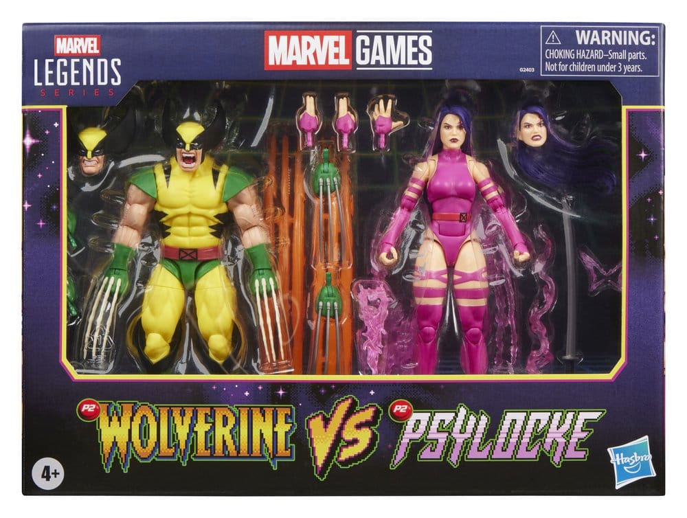 Marvel Games Marvel Legends Action Figure 2-Pack Wolverine & Psylocke - Hasbro Action Figures
