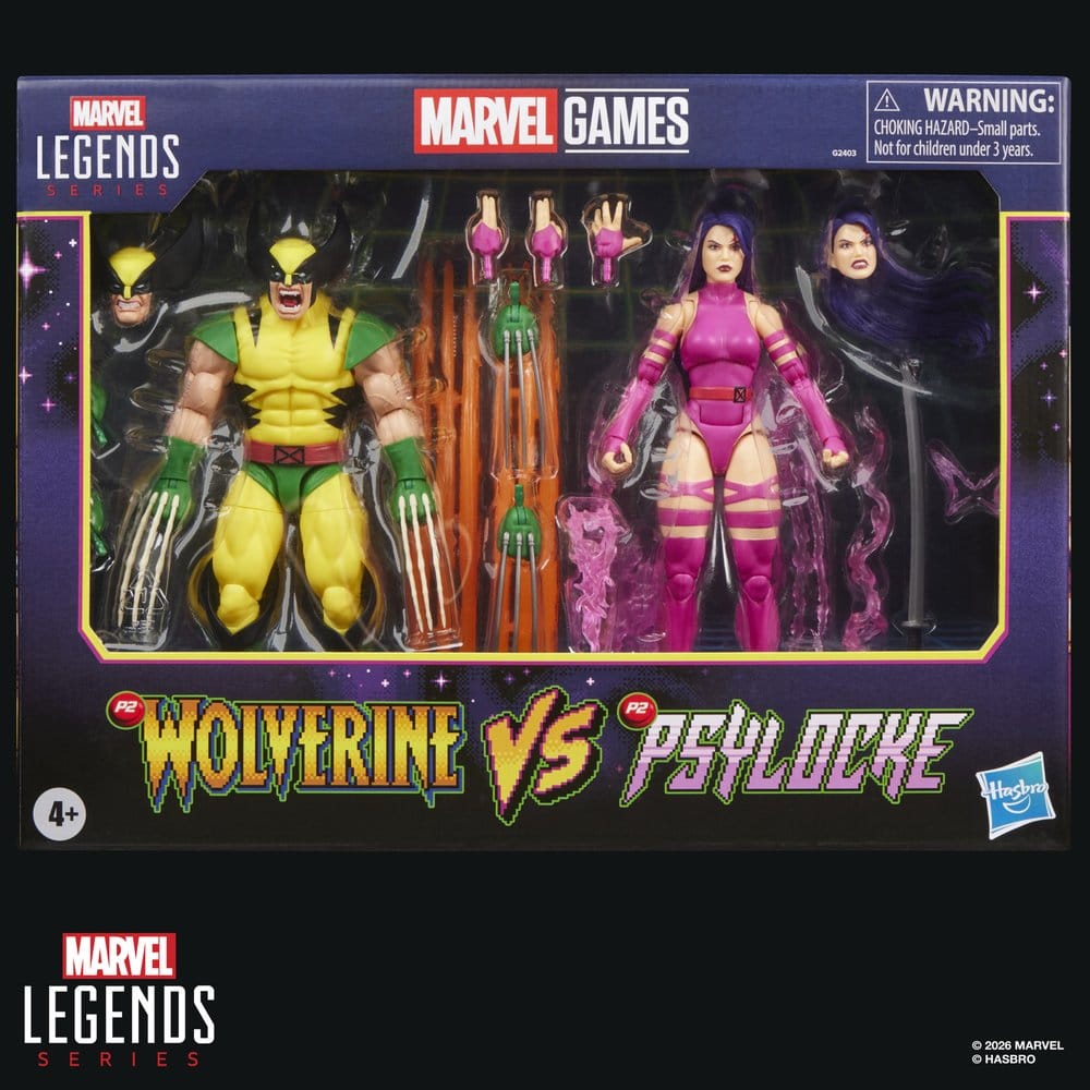 Marvel Games Marvel Legends Action Figure 2-Pack Wolverine & Psylocke - Hasbro Action Figures