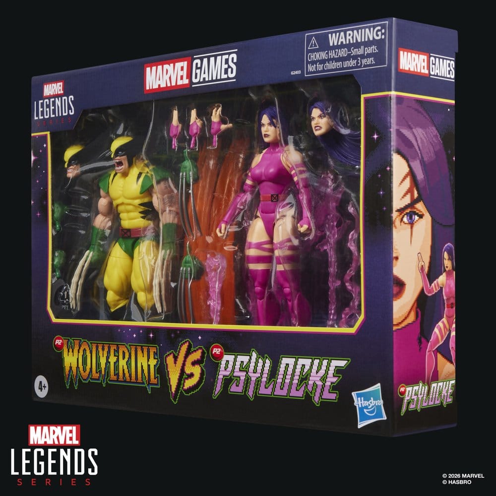Marvel Games Marvel Legends Action Figure 2-Pack Wolverine & Psylocke - Hasbro Action Figures