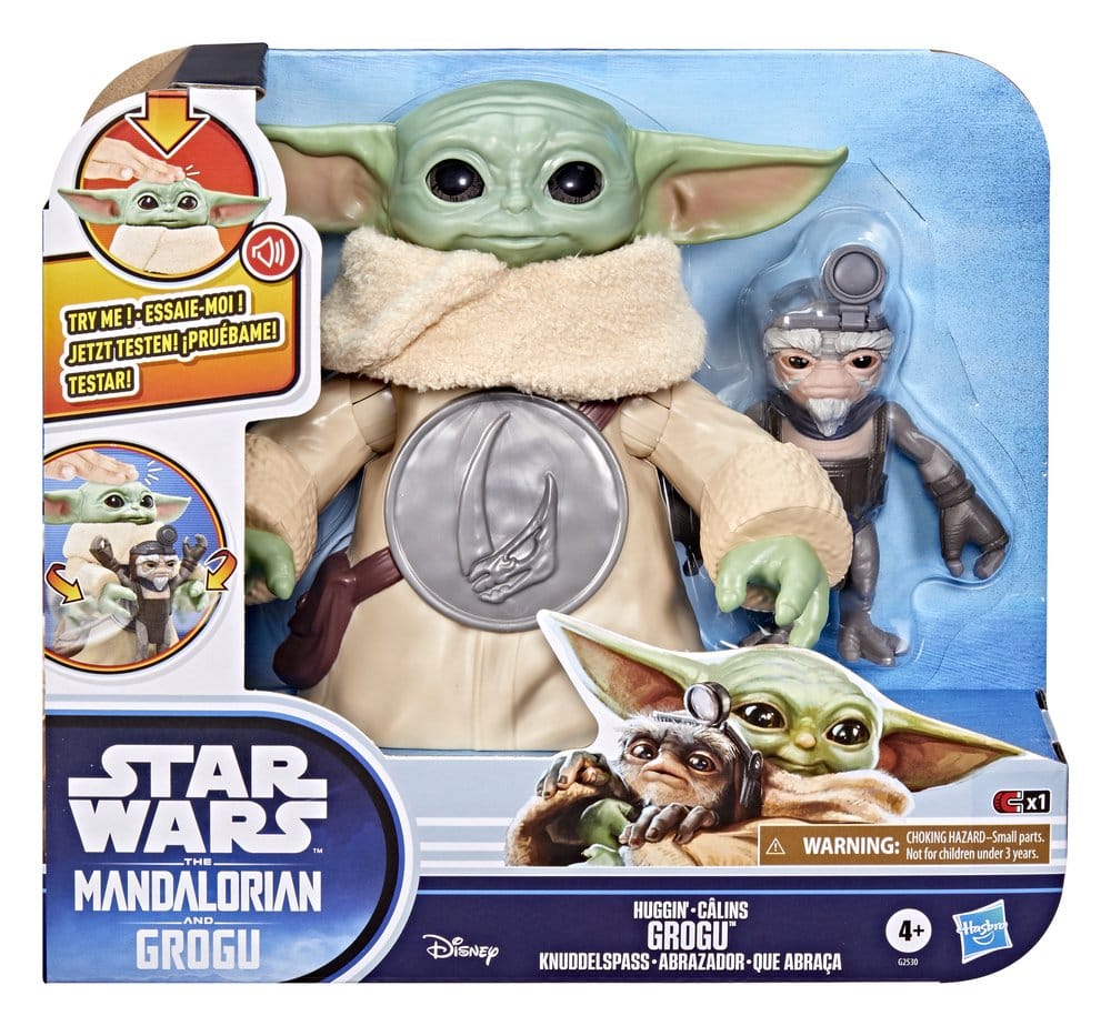 Star Wars: The Mandalorian & Grogu Electronic Action Figure Huggin' Grogu & Anzellan 17 cm - Hasbro Action Figures