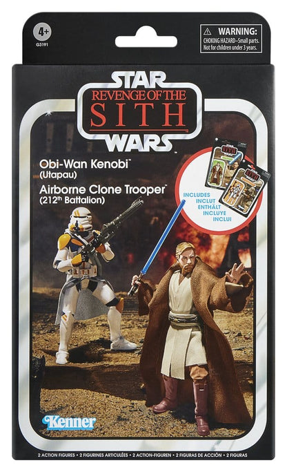 Star Wars Episode III Vintage Collection Action Figure 2-Pack Obi-Wan Kenobi & Airborne Clone Trooper - Hasbro Action Figures