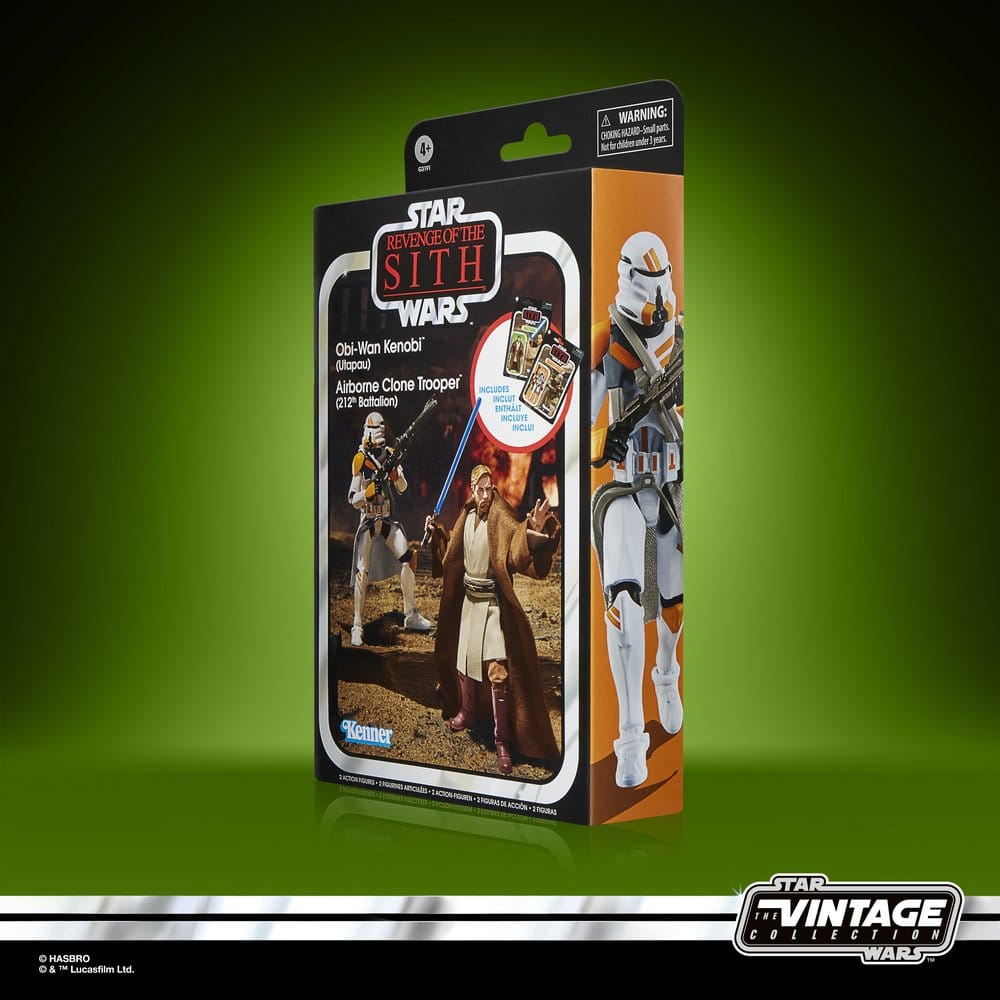 Star Wars Episode III Vintage Collection Action Figure 2-Pack Obi-Wan Kenobi & Airborne Clone Trooper - Hasbro Action Figures