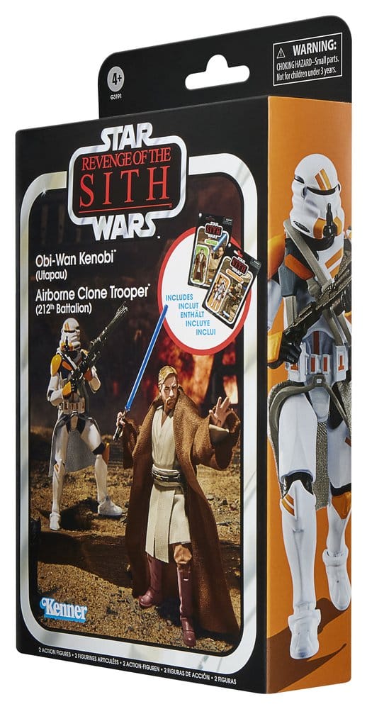 Star Wars Episode III Vintage Collection Action Figure 2-Pack Obi-Wan Kenobi & Airborne Clone Trooper - Hasbro Action Figures