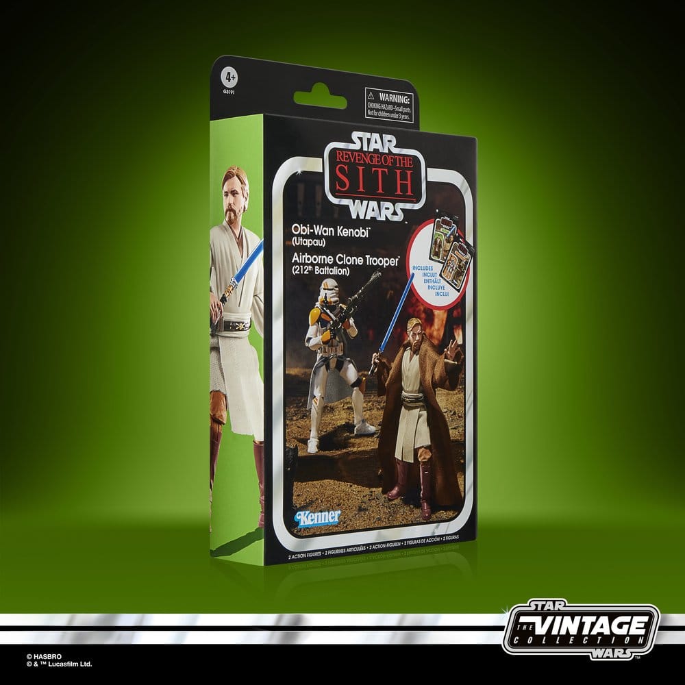 Star Wars Episode III Vintage Collection Action Figure 2-Pack Obi-Wan Kenobi & Airborne Clone Trooper - Hasbro Action Figures