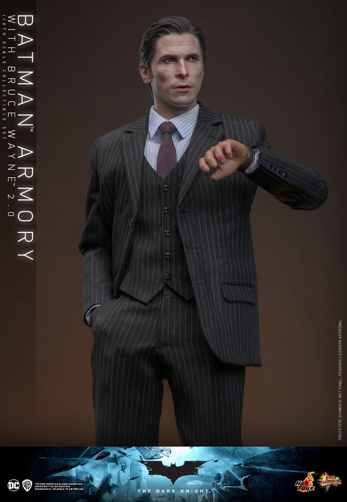 Batman: The Dark Knight: Armory With Bruce Wayne & Batman: 2.0 - Hot Toys Action Figures