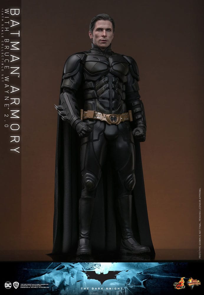 Batman: The Dark Knight: Armory With Bruce Wayne & Batman: 2.0 - Hot Toys Action Figures