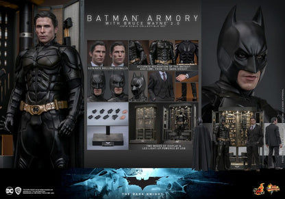 Batman: The Dark Knight: Armory With Bruce Wayne & Batman: 2.0 - Hot Toys Action Figures