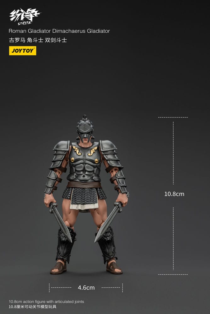 Strife Action Figure 1/18 Roman Gladiator Dimachaerus Gladiator 11 cm - Joy Toy (CN) Action Figures