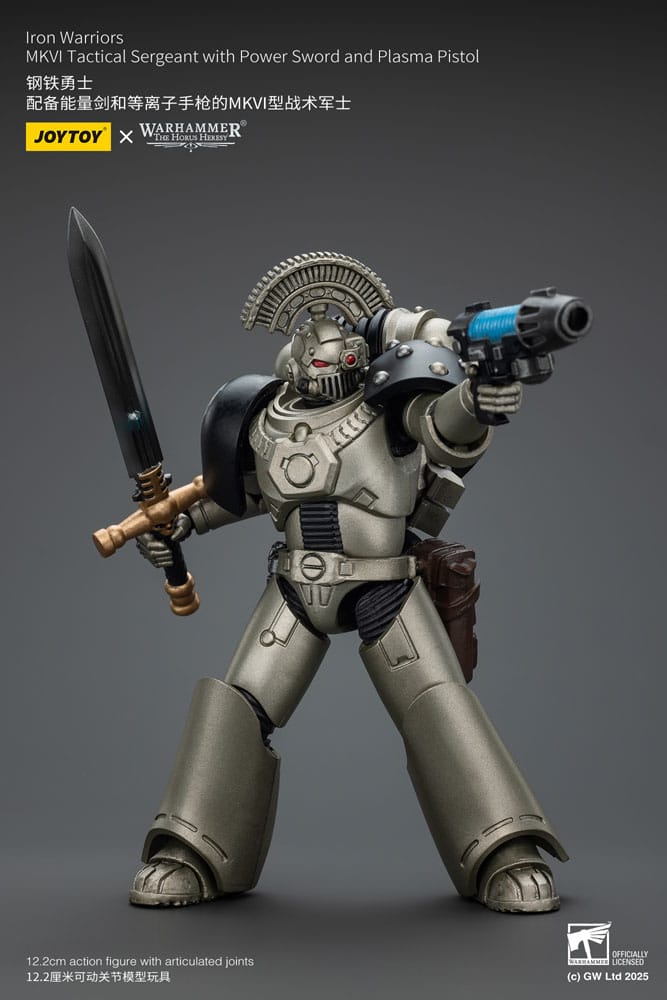Warhammer The Horus Heresy Action Figure 1/18 lron Warriors MKVI Tactical Sergeant with Power Sword and Plasma Pistol 12 cm - Joy Toy Action Figures