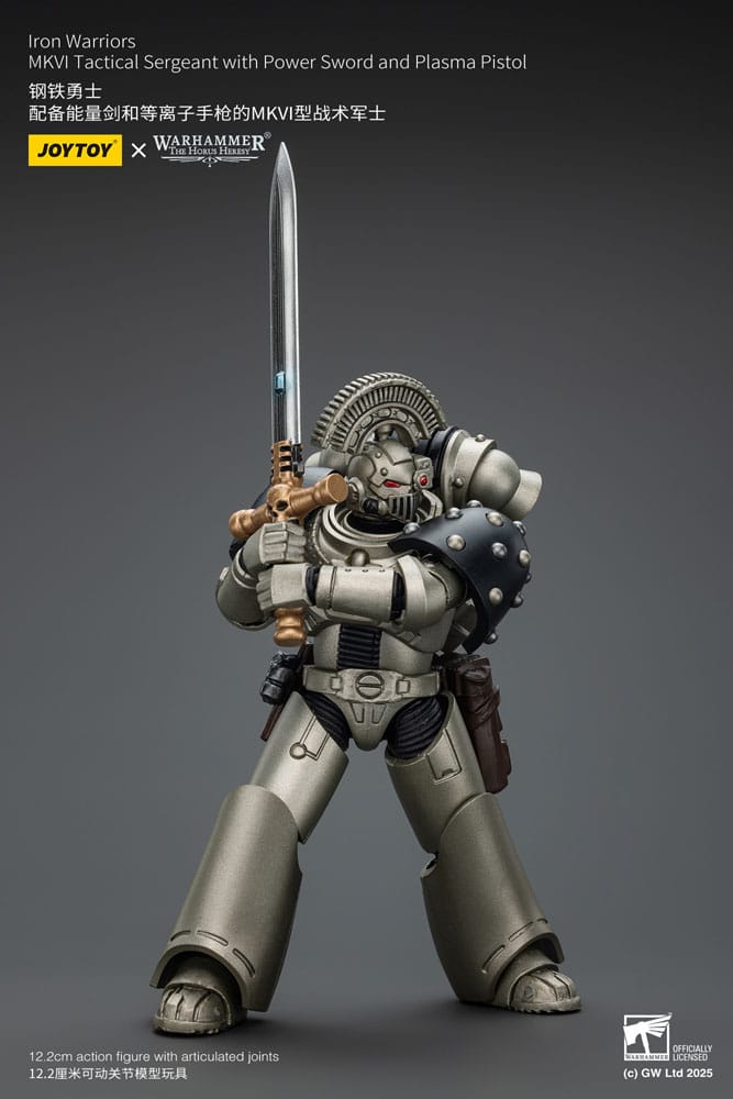 Warhammer The Horus Heresy Action Figure 1/18 lron Warriors MKVI Tactical Sergeant with Power Sword and Plasma Pistol 12 cm - Joy Toy Action Figures