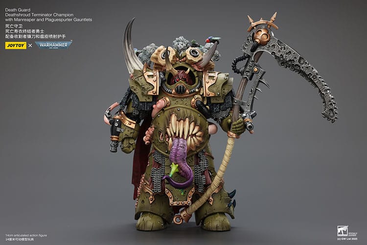 Warhammer 40k: Death Guard: Deathshroud Terminator Champion with Manreaper and Plaguespurter Gauntlets: Action Figure