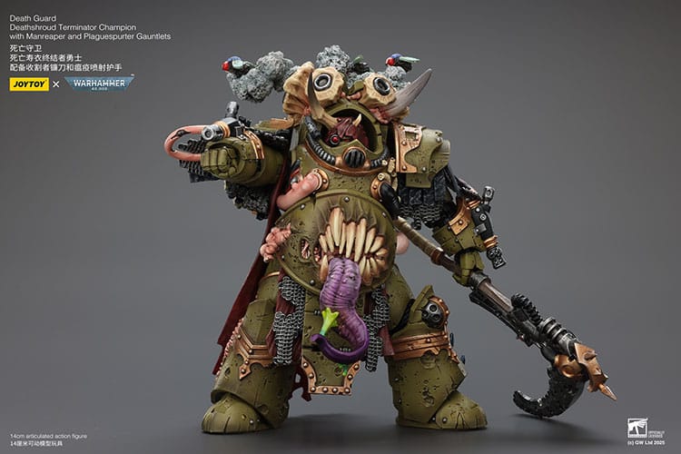 Warhammer 40k: Death Guard: Deathshroud Terminator Champion with Manreaper and Plaguespurter Gauntlets: Action Figure