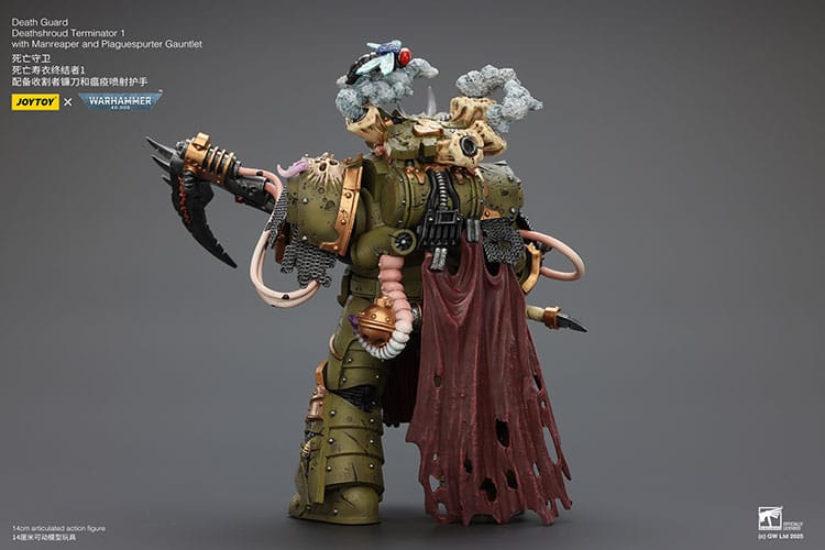 Warhammer 40k: Death Guard: Deathshroud Terminator (Ver. 1) with Manreaper and Plaguespurter Gauntlet: Action Figure