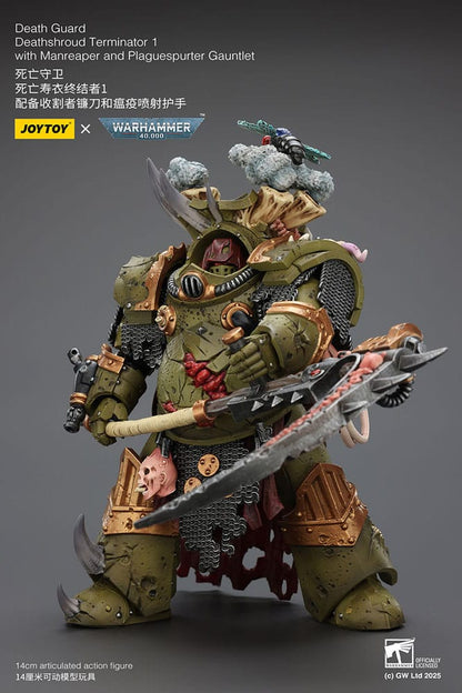 Warhammer 40k: Death Guard: Deathshroud Terminator (Ver. 1) with Manreaper and Plaguespurter Gauntlet: Action Figure