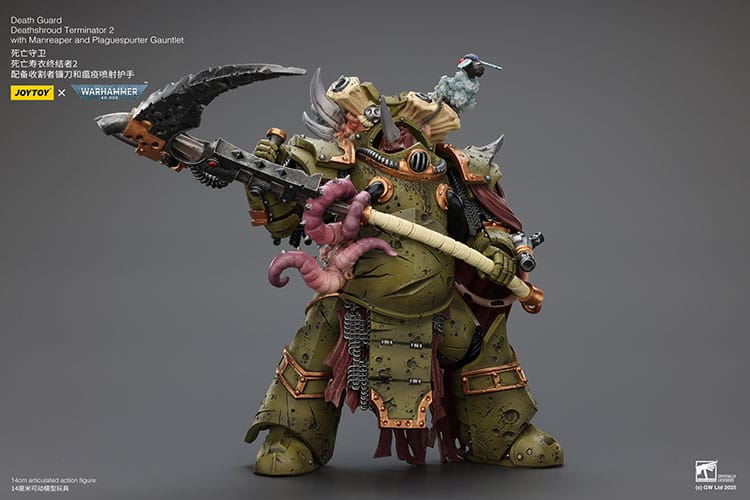Warhammer 40k: Death Guard: Deathshroud Terminator (Ver. 2) with Manreaper and Plaguespurter Gauntlet: Action Figure