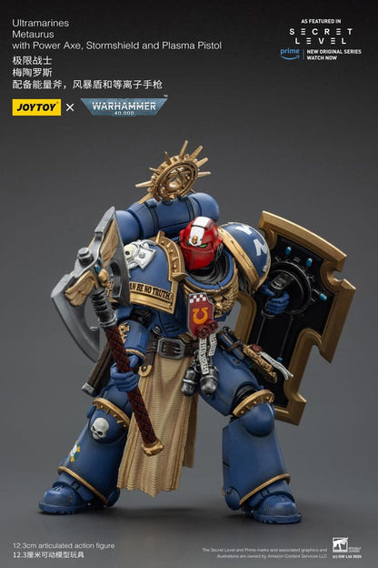 Warhammer 40,000 Action Figure Ultramarines Metaurus with Power Axe, Stormshield and Plasma Pistol 13 cm