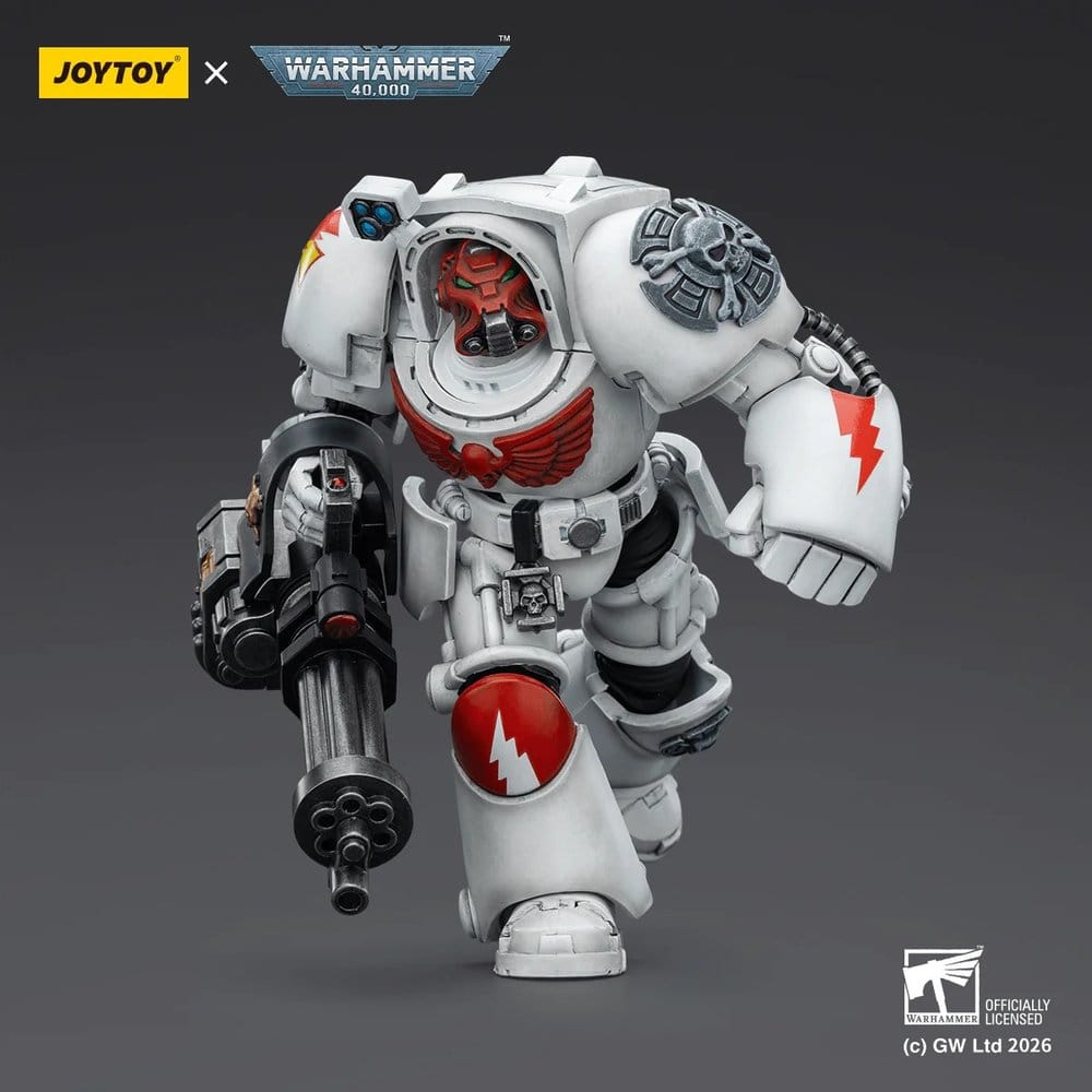 Warhammer 40,000 Action Figure White Scars Terminator 3 with Power Fist and Assault Cannon 14 cm - Joy Toy Action Figures